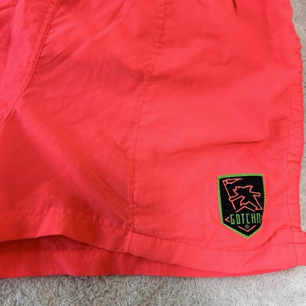 Vintage 80s Gotcha Neon Pink Swimtrunks Mens 28 Surf Skate Swim Board